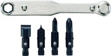 GENERAL 8071 Ratcheting Offset Screwdriver Set with Pass Through Handle, 4 in Drive