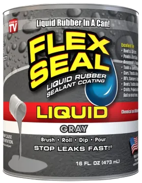 Flex Seal LFSGRYR16 Liquid Rubber Sealant, Gray