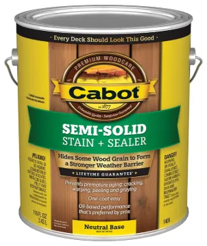 Cabot 1406 Deck and Siding Stain, Neutral Base, Liquid, 1 gal