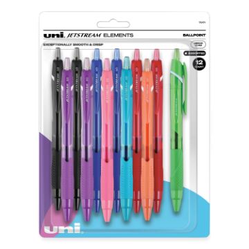 Jetstream Elements Ballpoint Pen, Retractable, Medium 1 mm, Assorted Ink and Barrel Colors, 12/Pack