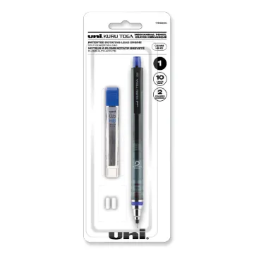 KuruToga Mechanical Pencil, 0.5 mm, HB (#2), Black Lead, Black Barrel