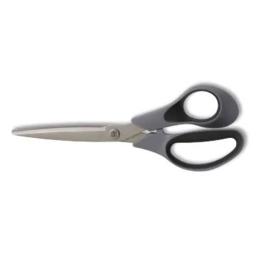 Non-Stick Titanium-Coated Scissors, 8" Long, 3.86" Cut Length, Gun-Metal Gray Blades, Gray/Black Str