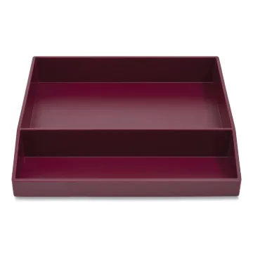 Divided Stackable Plastic Tray, 2 Compartments, 9.44 x 9.84 x 1.77, Purple
