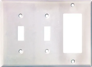 Eaton Wiring Devices 2173W-BOX Wallplate, 4-1/2 in L, 6-3/8 in W, 3-Gang, Thermoset, White, High-Glo