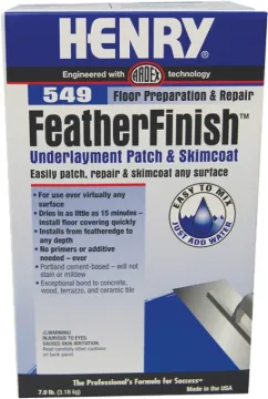 HENRY FeatherFinish 549 Series 12163 Underlayment Patch and Skimcoat, Gray, 7 lb Package, Bag