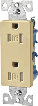 Eaton Wiring Devices TR1107V Duplex Receptacle, 15 A, 2-Pole, 5-15R, Ivory
