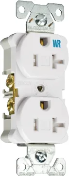 Eaton Wiring Devices TWRBR20W-BXSP Duplex Receptacle, 2-Pole, 20 A, 125 V, Back, Side Wiring, NEMA: