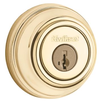 Kwikset 99850-071 Deadbolt, 1 Grade, K4 Key, Metal, Polished Brass, 2-3/8 to 2-3/4 in Backset, KW1 K