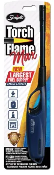 Scripto HW12 Utility Lighter, Butane, Black/Yellow