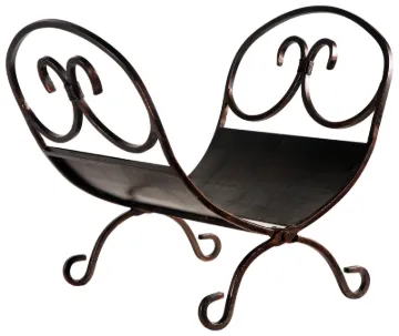Simple Spaces CPO90503AC3L Log Rack, 13-1/4 in W, 17-1/4 in D, 14-1/2 in H, Antique Bronze