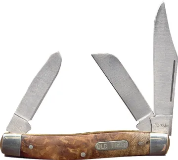 OLD TIMER 8OTW Folding Pocket Knife, 3 in L Blade, 7Cr17 High Carbon Stainless Steel Blade, 3 -Blade