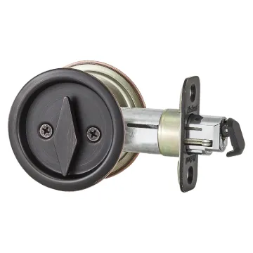 Kwikset 335 11P Pocket Door Lock, Venetian Bronze, 2-3/8 in Backset