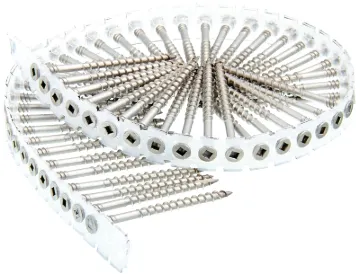 SENCO 08D250S Deck Screw, Flat Head, #2 Drive, Stainless Steel, Stainless Steel
