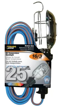 PowerZone ORTL020625 Work Light, 12 A, 125 V, Incandescent Lamp, Blue