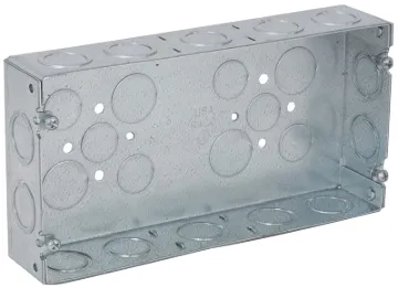 HUBBELL 952 Electrical Box, 3-Gang, 24-Knockout, (6) 1/2 in End, (4) 3/4 Inside Knockout, Galvanized