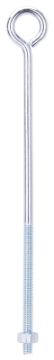 ProSource LR275 Eye Bolt, 1/4 in Thread, 1/4 in Dia Eye, Steel, Zinc