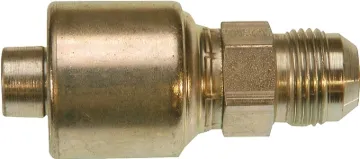 GATES MegaCrimp G25165-0808 Hose Coupling, 3/4-16, Crimp x JIC, Straight Angle, Steel, Zinc