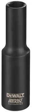 DeWALT Impact Ready DW22962 Impact Socket, 1-1/8 in Socket, 1/2 in Drive, Square Drive, 6 -Point, St