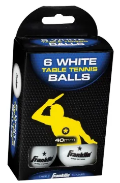 Franklin Sports 57113 Table Tennis Ball, White, 6