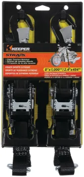 KEEPER 05741 Tie-Down, 1-1/4 in W, 8 ft L, Polyester, Black, 1000 lb, Snap Hook End Fitting