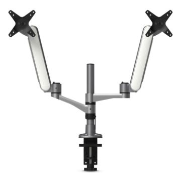 Multi-Directional Dual Monitor Arm, For 30" Monitors, 360 Deg Rotation, 105 Deg Tilt, 360 Deg Pan, S