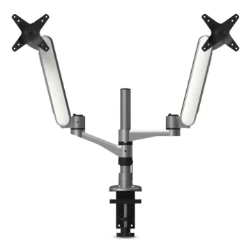 Multi-Directional Dual Monitor Arm, For 30" Monitors, 360 Deg Rotation, 105 Deg Tilt, 360 Deg Pan, S