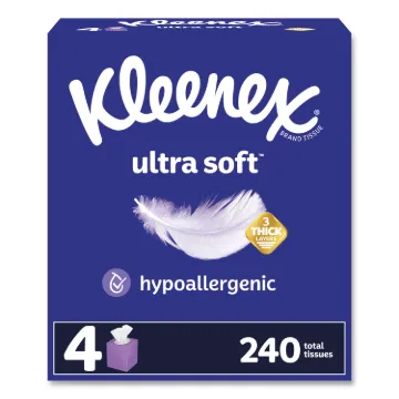 Ultra Soft Facial Tissue, 3-Ply, White, 60 Sheets/Box, 4 Boxes/Pack, 3 Packs/Carton