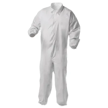 A35 Liquid and Particle Protection Coveralls, Zipper Front, Elastic Wrists and Ankles, 2X-Large, Whi