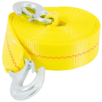 KEEPER 02825 Emergency Tow Strap, 12,000 lb, 2 in W, 25 ft L, Hook End, Yellow