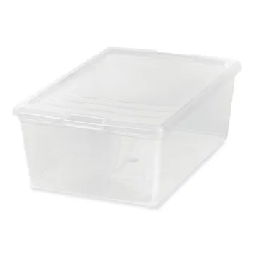 13.5 Qt. Lift-Off Lid Storage Tote, 10.6" x 16.1" x 5.9", Clear/Gray