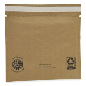 Curby Mailer Self-Sealing Recyclable Mailer, Paper Padding, Self-Adhesive, #2, 11.38 x 9.5, 30/Carto