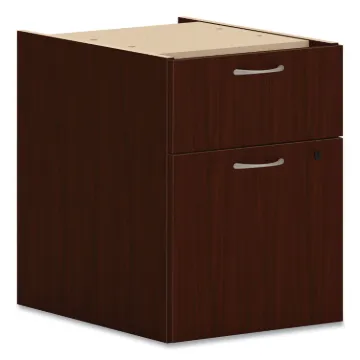 Mod Hanging Pedestal, Left or Right, 2-Drawers: Box/File, Legal/Letter, Traditional Mahogany, 15" x