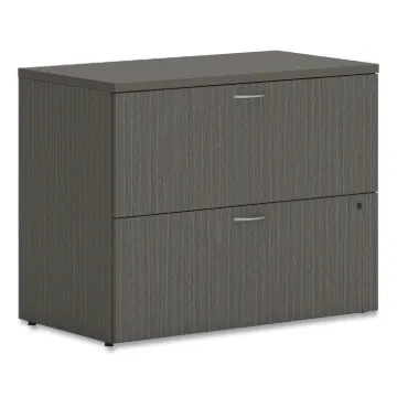 Mod Lateral File, 2 Legal/Letter-Size File Drawers, Slate Teak, 36" x 20" x 29