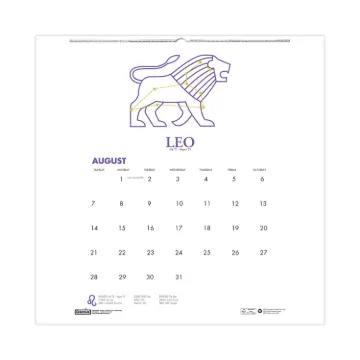 Recycled Academic Zodiac Wall Calendar, 11 x 14, Multicolor Sheets,12-Month (Aug to July): 2023 to 2