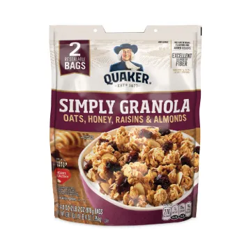 Simply Granola, Oats, Honey, Raisins and Almonds, 34.5 oz Bag, 2 Bags/Pack, Ships in 1-3 Business Da