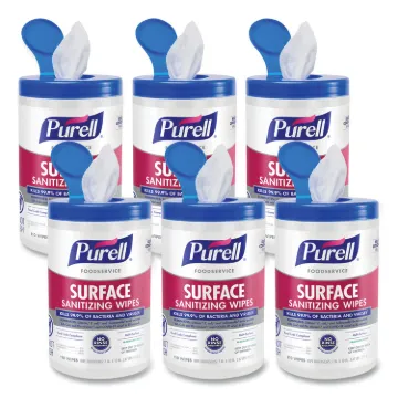 Foodservice Surface Sanitizing Wipes, 1-Ply, 10 x 7, Fragrance-Free, White, 110/Canister, 6 Canister
