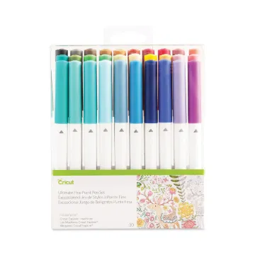 Ultimate Porous Point Pens, Stick, Fine 0.4 mm, Assorted Ink, White Barrel, 30/Set