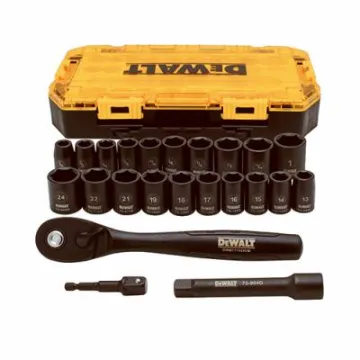 DeWALT DWMT74739 Socket Set, CR-440 Steel, Black Oxide, Specifications: 1/2 in Drive Size