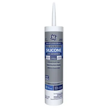 GE Silicone I GE112A Silicone Caulk, White, 10.1 oz Package, Cartridge