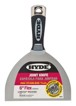 HYDE 06878 Joint Knife, 6 in W Blade, 4-3/16 in L Blade, Stainless Steel Blade, Flexible Blade, Cush