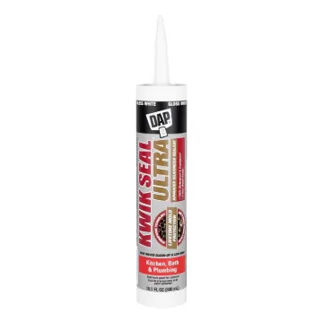 DAP KWIK SEAL ULTRA 18897 Siliconized Sealant, White, 0 to 150 deg F, 10.1 oz Package, Cartridge