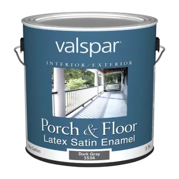 Valspar 1534 Latex Porch and Floor Paint, Satin, Dark Gray, 1 gal Package