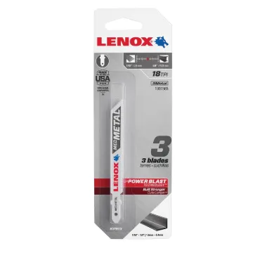 Lenox 1991565 Jig Saw Blade, 3/8 in W, 3-5/8 in L, 18 TPI, 3, Pack