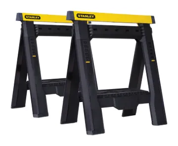 STANLEY FATMAX STST60626 Adjustable Sawhorse, 1000 lb, 2-7/8 in W, 31-1/8 in H, 28-1/8 in D, Plastic