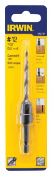 IRWIN 1882784 Countersink Drill Bit, 7/32 in Dia, 4-1/2 in OAL, 4 -Flute, 1/4 in Dia Shank