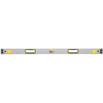 STANLEY 43-549 Box Beam Level, 48 in L, 3 -Vial, 2 -Hang Hole, Magnetic, Aluminum, Silver/Yellow