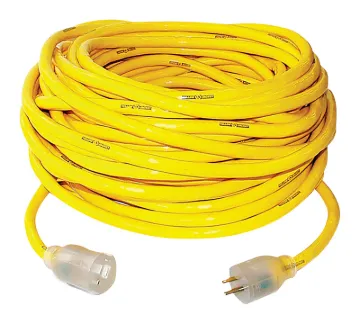 CCI 2805 Extension Cord, 10 AWG Cable, 50 ft L, 15 A, 125 V, Yellow Jacket