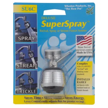 Whedon SU6C Faucet Aerator, 15/16-27 x 55/64-27, Male x Female Thread, Brass