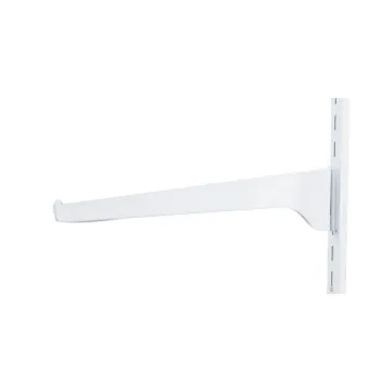 Knape & Vogt 180 WH 12 Shelf Bracket, 12 in L, Steel, Powder-Coated