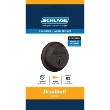 Schlage B60NV716 Deadbolt, Aged Bronze, 2-3/8 x 2-3/4 in Backset, C Keyway
